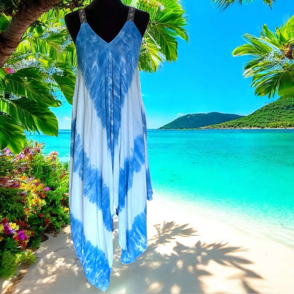 💖 Boho Tie-Dye Handkerchief Dress 💖